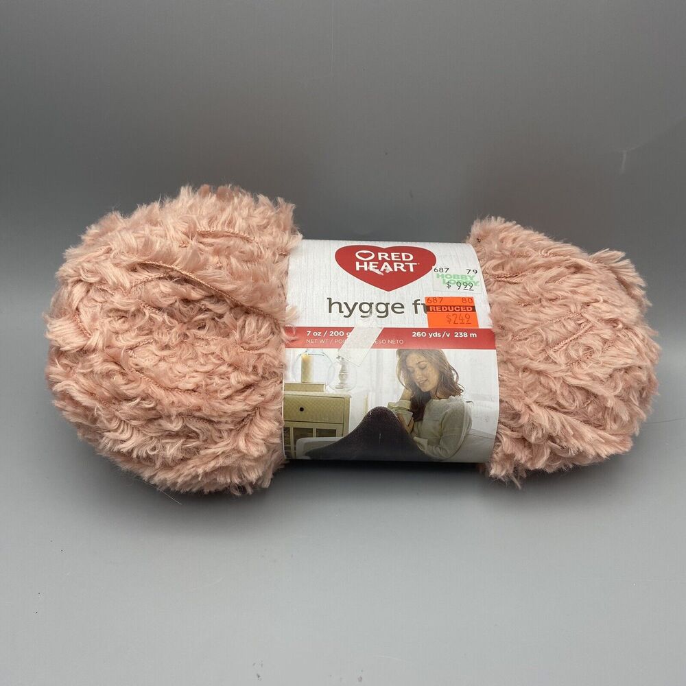 Red Heart Hygge Fur 1 Skein Nylon Yarn 7 Oz 260 Yds Each Dusty‎ Pink Multiples